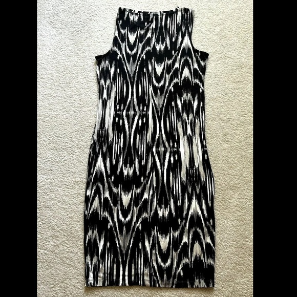 Apt 9 Black, Gray, & White Sleeveless Bodycon Midi Dress Sz Medium NWOT - Picture 2 of 8